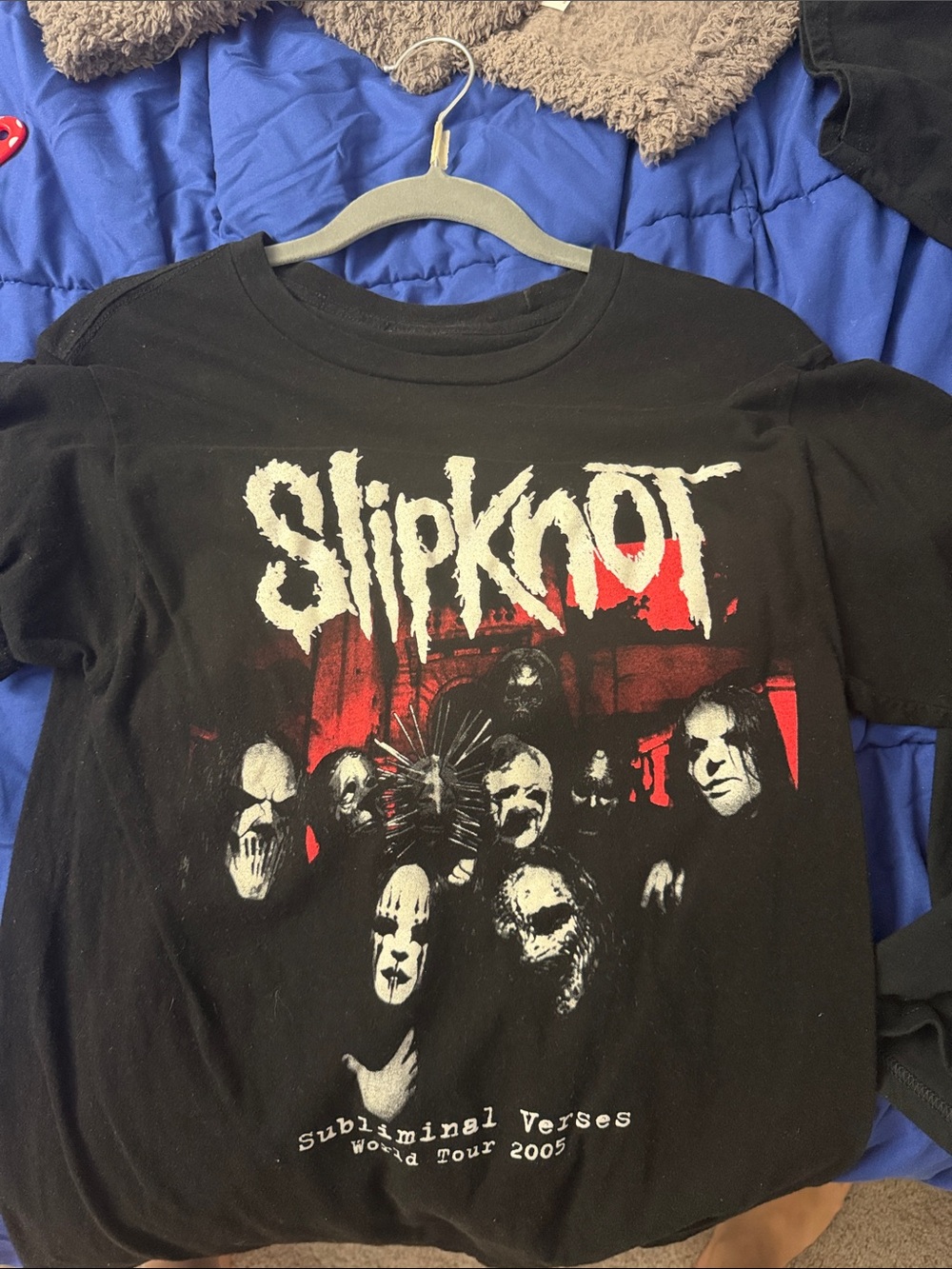 Hot Topic Black Slipknot Subliminal Verses Kids Long Sleeve Tee with Red Artwork